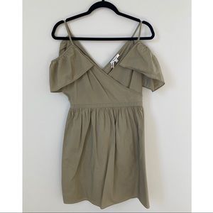 Madewell Khaki Cold Shoulder Dress